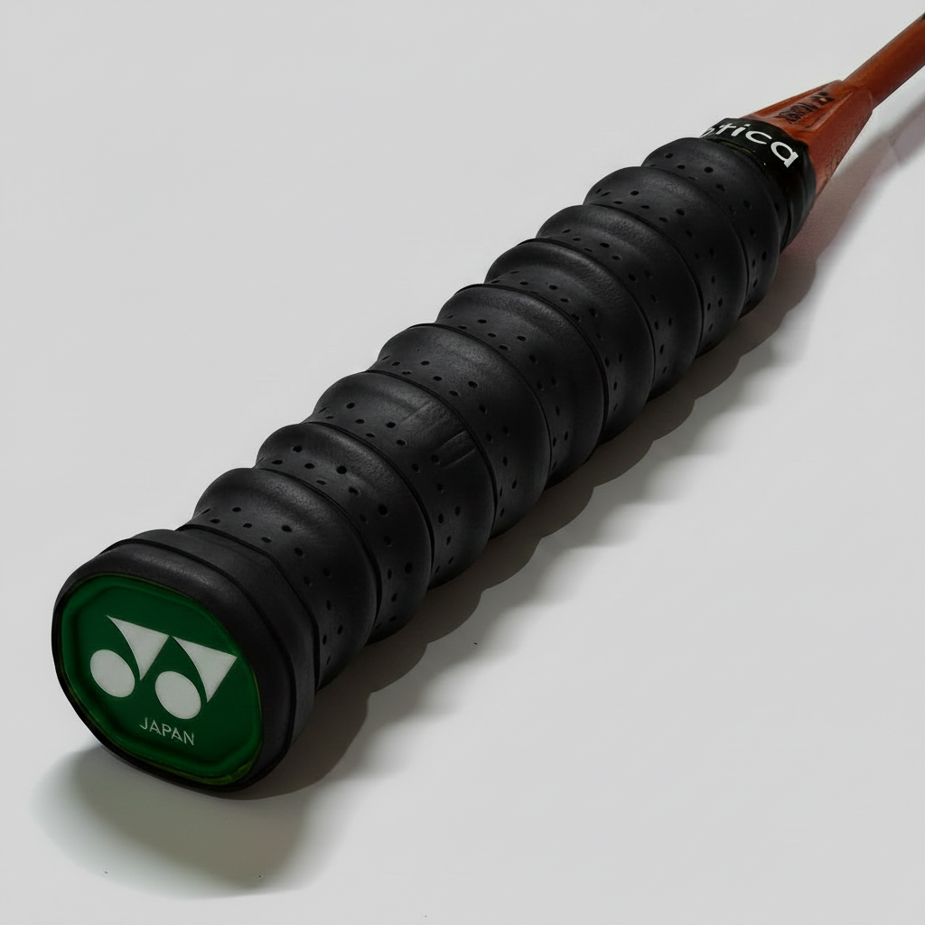 Black Racket Grip - Natural Perforations