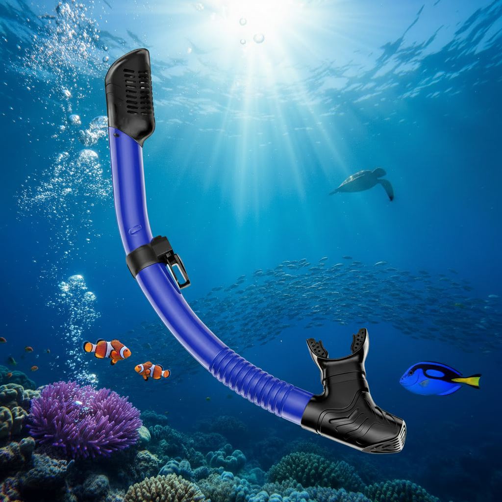 Blue Adult Snorkel - Ocean Scene