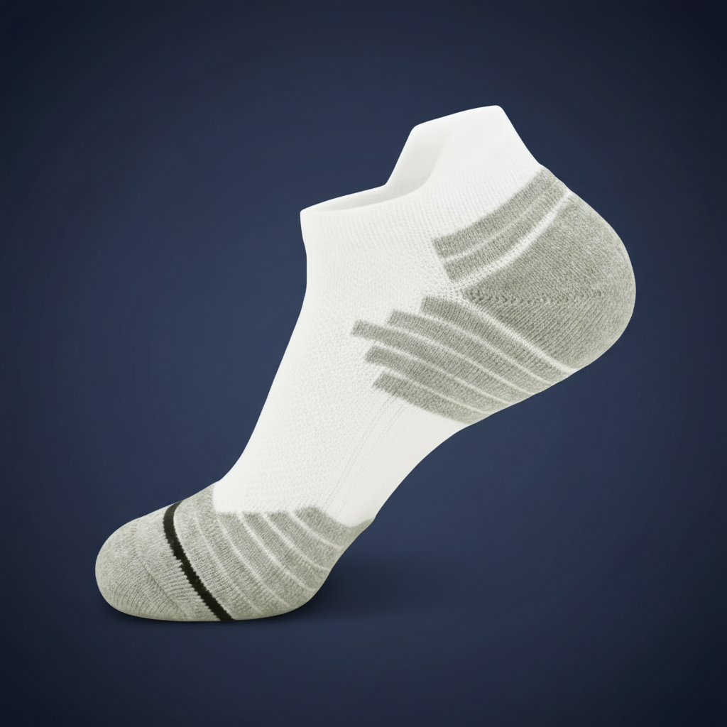 White Gray Sock – Navy Background Only